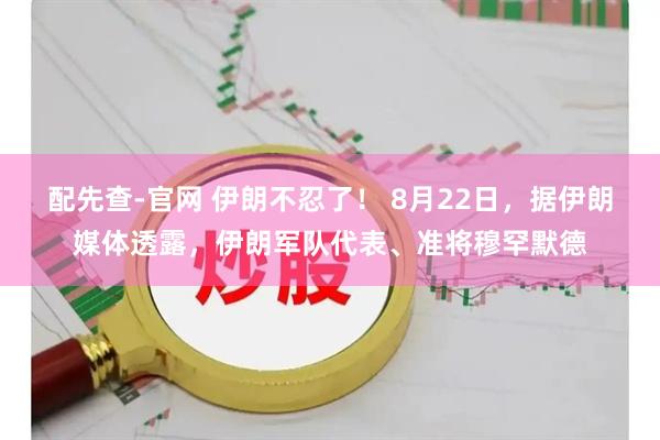配先查-官网 伊朗不忍了！ 8月22日，据伊朗媒体透露，伊朗军队代表、准将穆罕默德